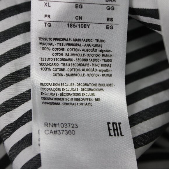 A/X Armani Exchange Shirt Mens XL Black/White Striped Cotton Long Sleeve Button - Picture 9 of 14